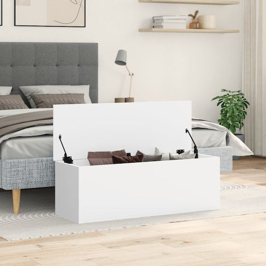 vidaXL Wooden Decorative Trunk White 102x35x35cm