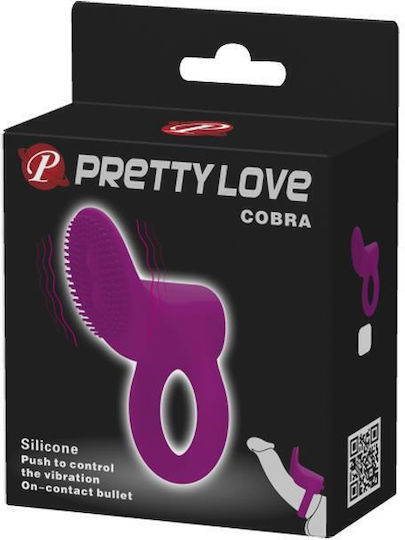 Pretty Love Cobra Δονούμενο Δαχτυλίδι Πέους Σιλικόνης Μωβ