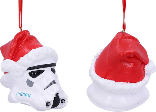 Hanging Santa Claus Ornament Polyresin White 14x14cm