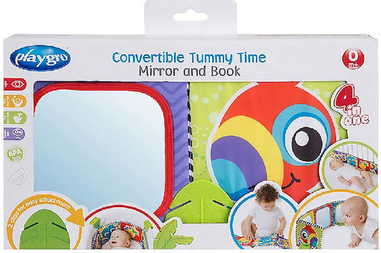Playgro Carte de Activități Convertible Tummy Time Mirror and Book din Țesătură cu muzică pentru 0++ Luni