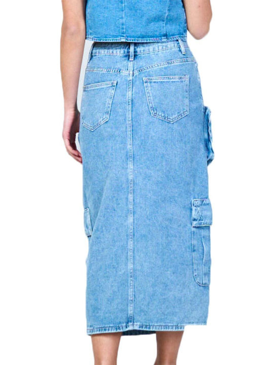 High Waisted Cargo Denim Skirt Γυναικείο Weil922l