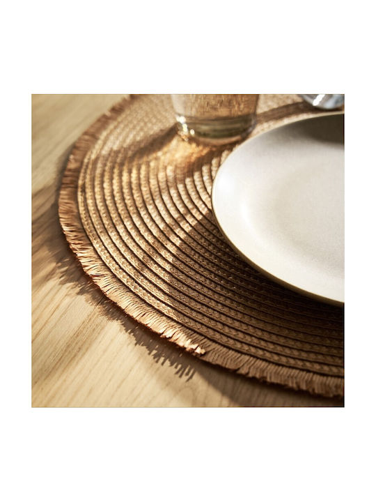 Gofis Home Round Fabric Placemat Yellow 38cm