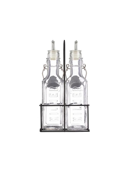 Διάφανο Glass Oil & Vinegar Dispenser Set with Flow