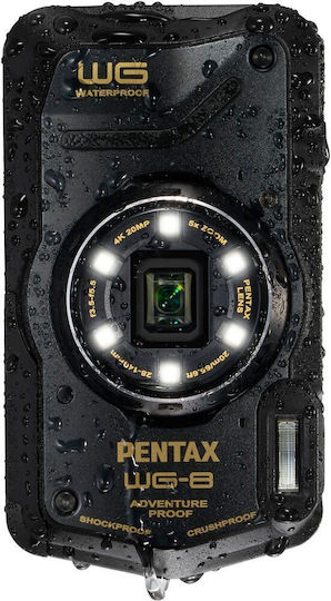 Ricoh Pentax WG-8 Compact Φωτογραφική Μηχανή 20MP Οπτικού Ζουμ 5x με Οθόνη 3" και Ανάλυση Video Full HD (1080p) Μαύρη
