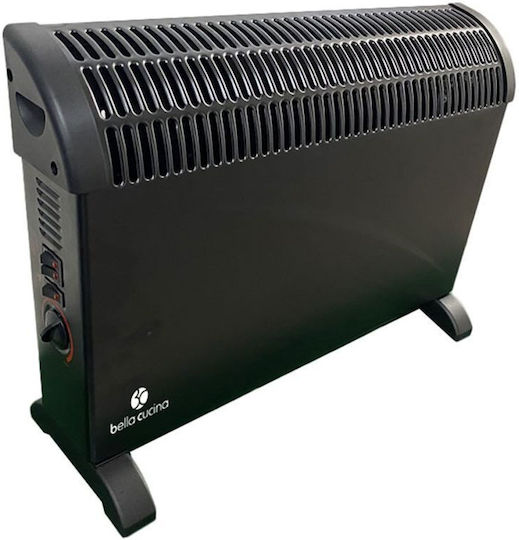 Bella Cucina Θερμοπομπός Δαπέδου 2000W Μαύρος