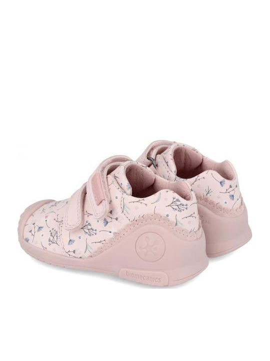 Anatomical Leather Kids Boots with Zipper Pink