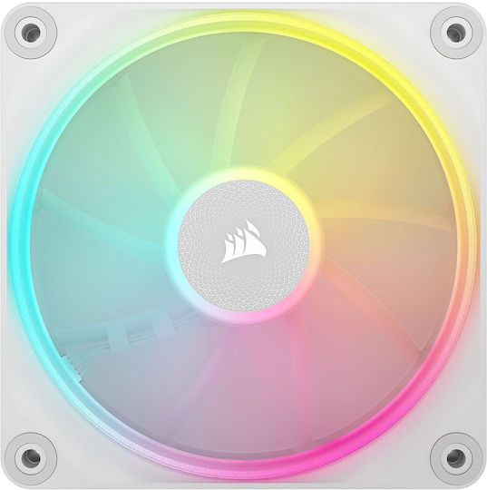 Corsair iCue Link LX120 Case Fan (2400rpm / 69.9cfm) with RGB Lighting and 4-Pin PWM Connection 3pcs White