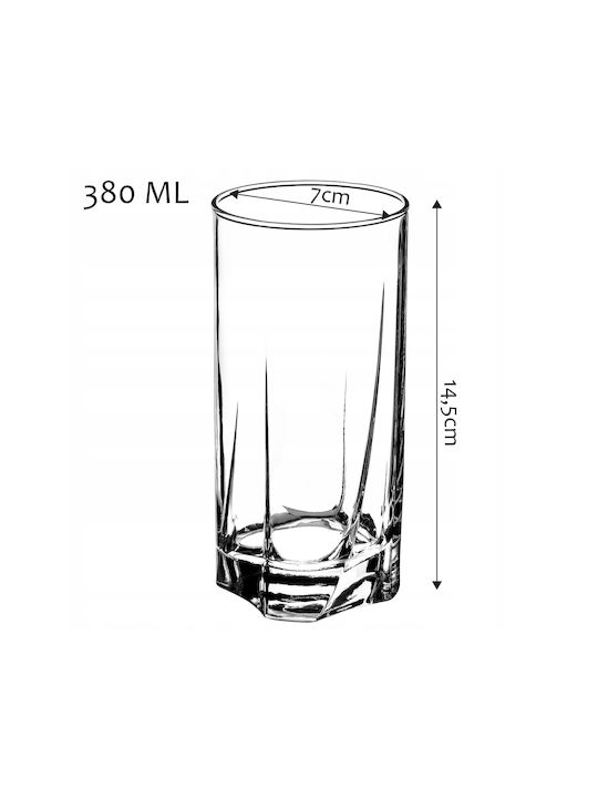Kadax Set of Glasses Cocktail/Drinking made of Glass 380ml 6pcs