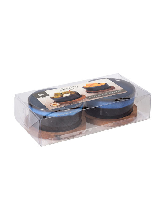 Excellent Houseware Μπωλ Σερβιρίσματος Στρογγυλό Κεραμικό Μπλε με Διάμετρο 9εκ.