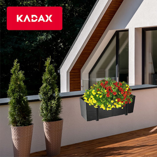 Kadax Ζαρντινιέρα Πλαστική Γκρι 19x56εκ.