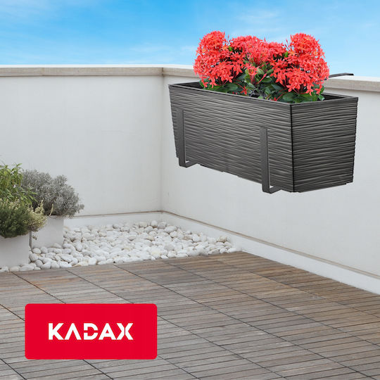Kadax Ζαρντινιέρα Πλαστική Γκρι 19x56εκ.