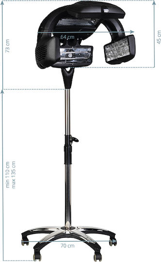 Gabbiano Infrared Standing Heater Y-707 Black