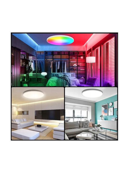Adviti Deckenleuchte Weiß mit Integrierter LED und Fernbedienung