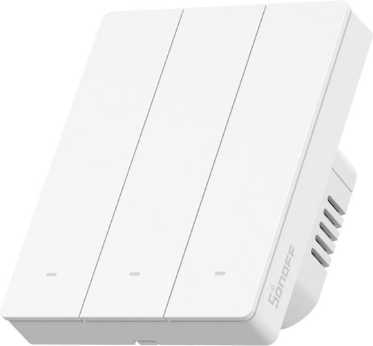 Sonoff M53c80w Διακόπτης Τοίχου Wi-Fi Τριπλός με Πλαίσιο Λευκός