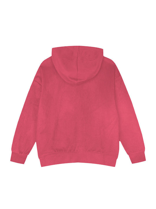 Детски Суичър с Качулка и Джобове Fuchsia