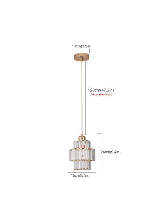 Pendant Light Κρεμαστό Φωτιστικό LED με Κρύσταλλα Λευκό