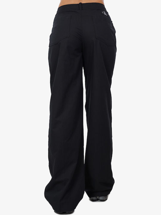 Damen Chino Hose in Lockere Passform Schwarz