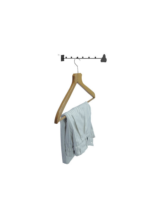 Uncle George Wall Hanger Metal 6 Positions White or Black Dimensions 27x7x4cm Interior Organization Black