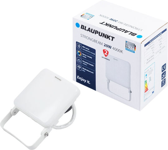 Greenie Στεγανός Προβολέας LED 20W Φυσικό Λευκό 4000K IP65