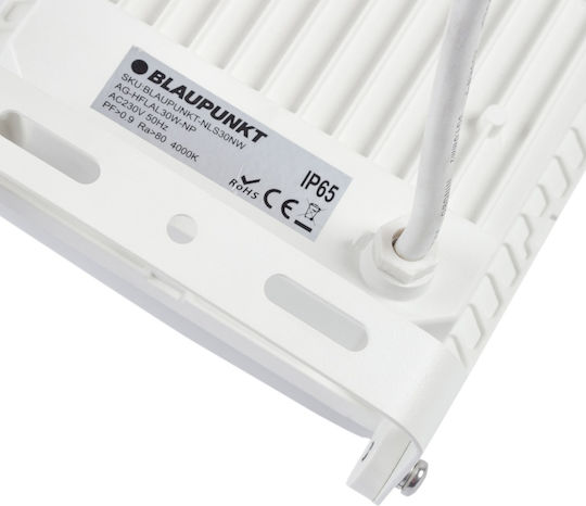 Greenie Στεγανός Προβολέας LED 30W Φυσικό Λευκό 4000K με Αισθητήρα Κίνησης και Τηλεχειριστήριο IP65