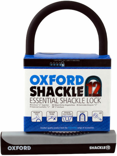 Oxford Shackle 12 Bicycle Pedal Lock with Key Black