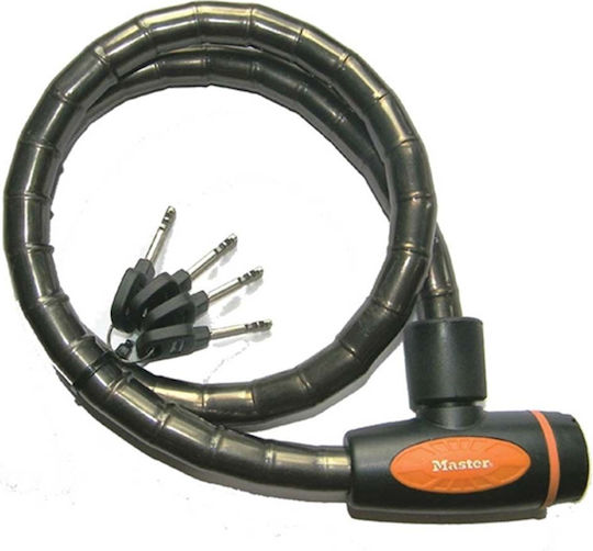 Master Lock 8228EURDPRO Lacăt Bicicletă Tip Spiră cu cheie Neagră