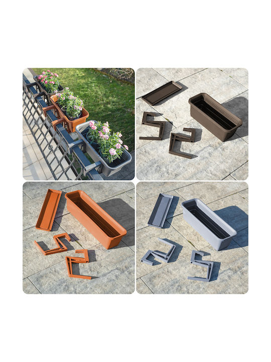 Kadax Planter Box Plastic Gri 60cm.