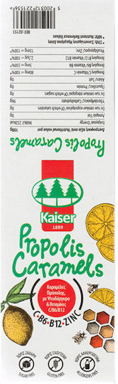 Kaiser 1889 Propolis Caramels Lozenges for Dry Cough Gluten-Free 200ml 6pcs