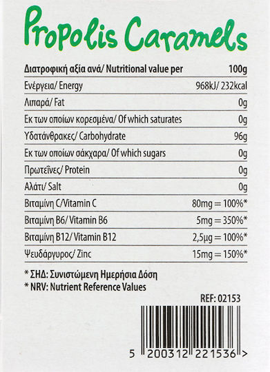 Kaiser 1889 Propolis Caramels Lozenges for Dry Cough Gluten-Free 200ml 6pcs