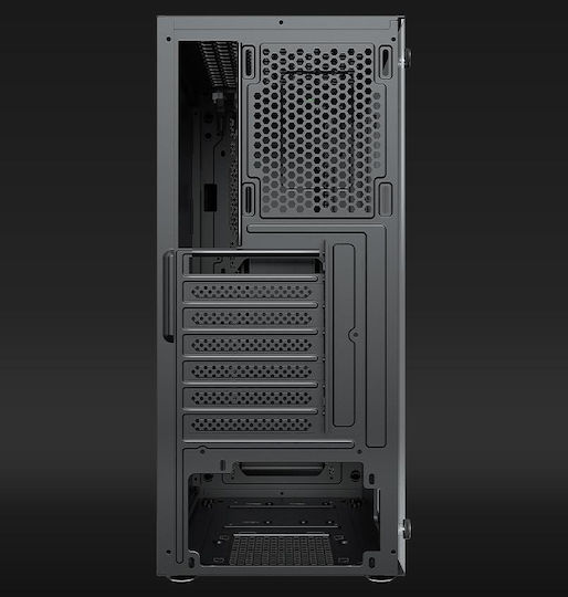Aqirys Mizar Gaming Midi Tower Κουτί Υπολογιστή με Πλαϊνό Παράθυρο και RGB Φωτισμό Μαύρο