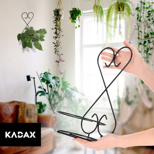 Kadax Hängender Blumentopfständer Metall Schwarz