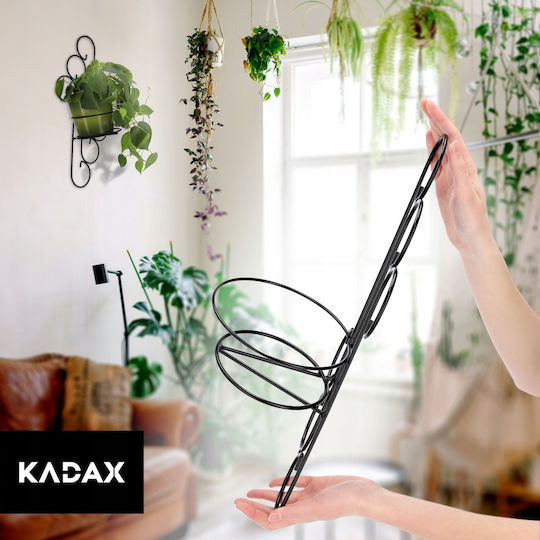 Kadax Βάση Γλάστρας Κρεμαστή Μεταλλική Μαύρη
