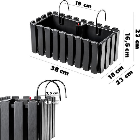 Kadax Self-watering Pot Plastic Anthracite 38cm.