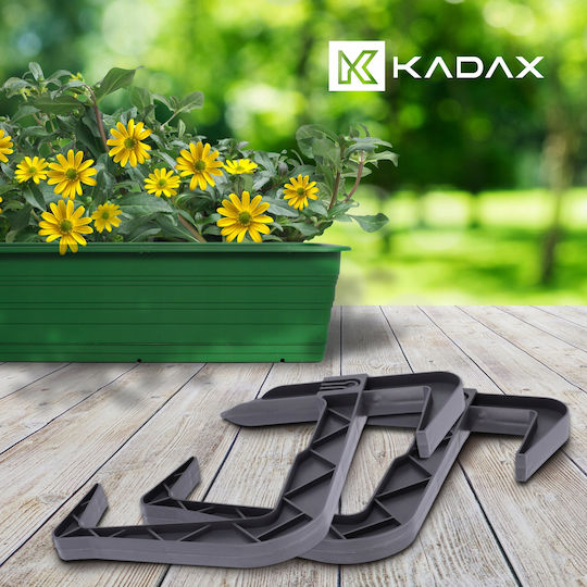 Kadax Άγκιστρα Γλάστρας Πλαστικά Γκρι 2τμχ