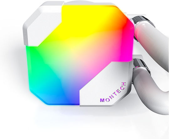 Montech HyperFlow Υδρόψυξη AIO CPU με 3 Ανεμιστήρες 120mm και ARGB Φωτισμό Λευκή