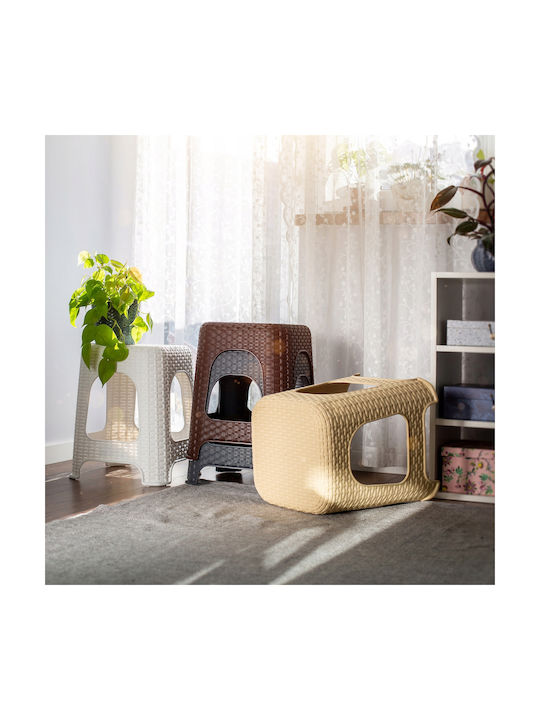 Σκαμπό Κουζίνας Πλαστικό Beige 2τμχ