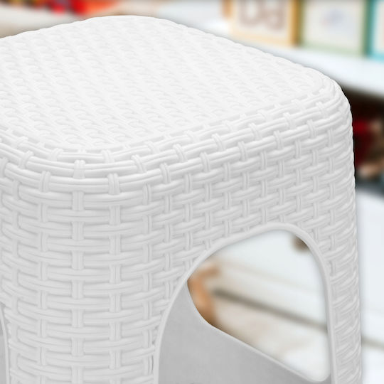 Stool For Kitchen Plastic White 4pcs