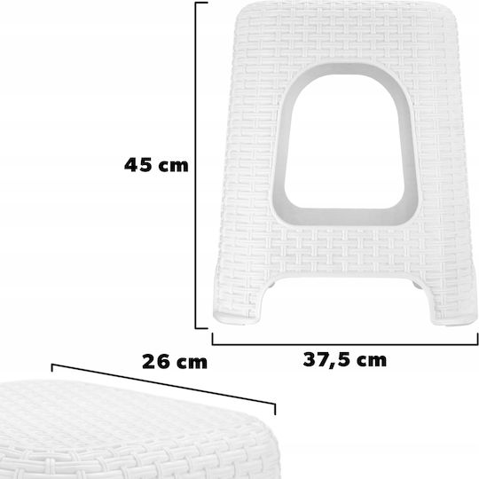 Stool For Kitchen Plastic White 4pcs
