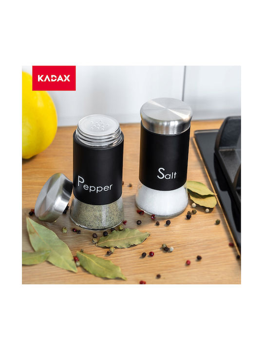 Kadax Glass Tabletop Spice Jar Black