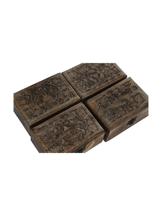 Home Esprit Jewellery Box Brown Mango Wood 15 X 10 X 6 Cm 4 Units