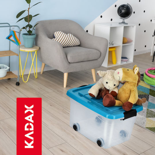Kadax Cutie De Depozitare Din Plastic Cu Roți Și Capac 20lt