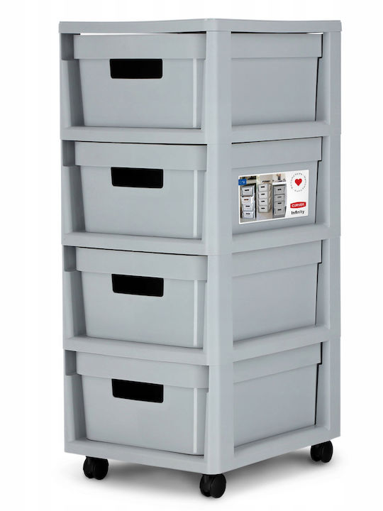 Curver Floor Bathroom Shelf Plastic with 4 Shelves 30x36x69cm Gray