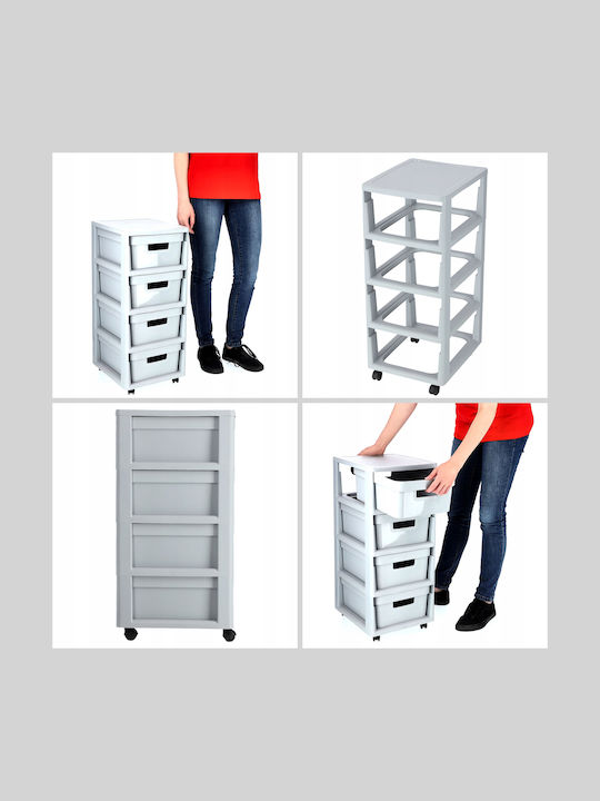Curver Floor Bathroom Shelf Plastic with 4 Shelves 30x36x69cm Gray