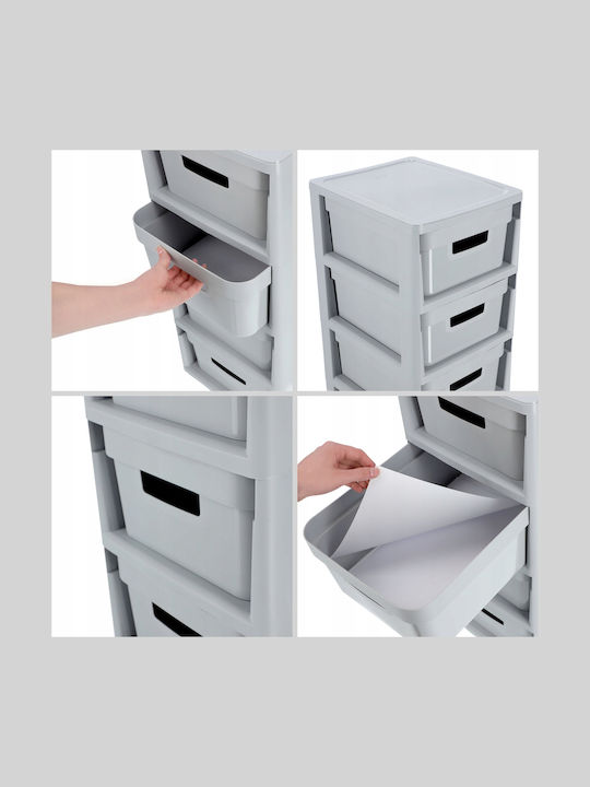 Curver Floor Bathroom Shelf Plastic with 4 Shelves 30x36x69cm Gray