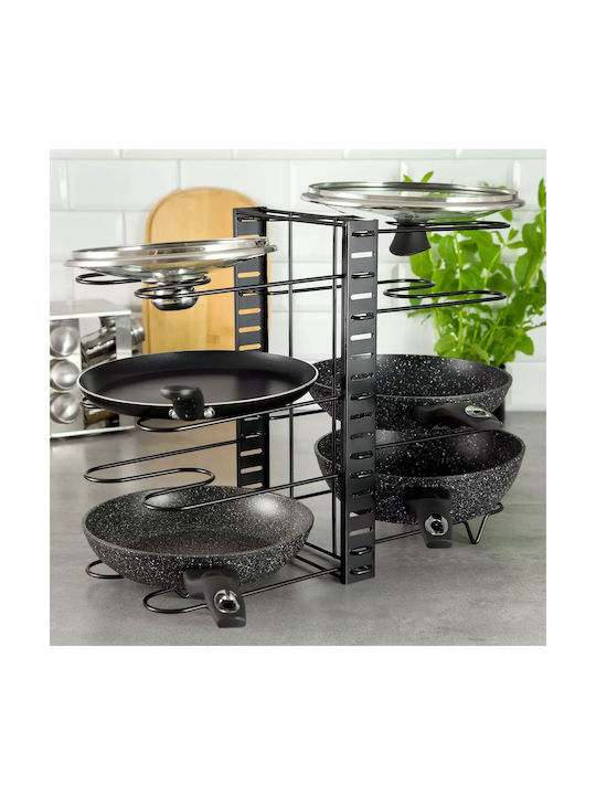 KING Hoff Kitchen Organizer Racks Metallic in Black Colour 20.5x47x38cm