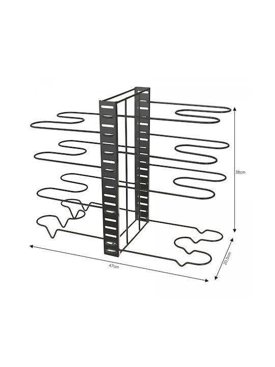 KING Hoff Kitchen Organizer Racks Metallic in Black Colour 20.5x47x38cm