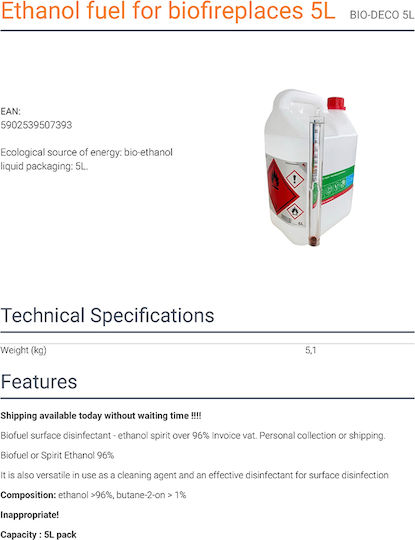Kratki BIO-DECO BioethaNol 5лт
