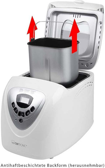 Clatronic BBA 3505 Bread Maker 600W with Container Capacity 1000gr and 12 Baking Programs