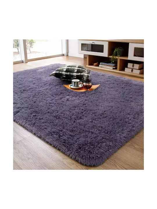 Rug Rectangular Grayish Purple