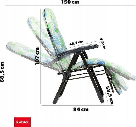 Kadax Folding Beach Garden Lounge Chair Footrest